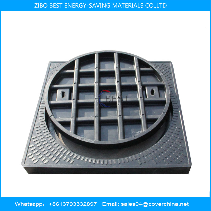 Resin Manhole Cover Round 700mm External Size 800x800mm